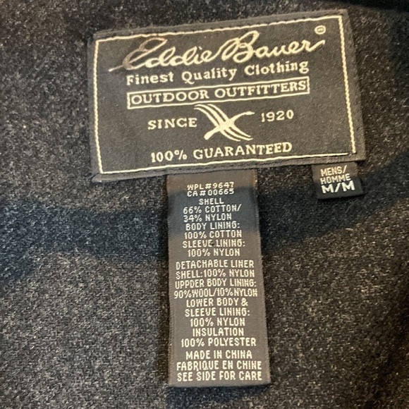 Eddie Bauer Wool Jacket & Quilted Lined Trench M Zip-out Liner Classic Car Coat - Picture 10 of 15